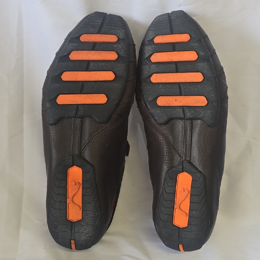 Puma Vedano V Driving Motorsport Y2K Brown Leather, Size Men's 11 - Picture 6 of 9